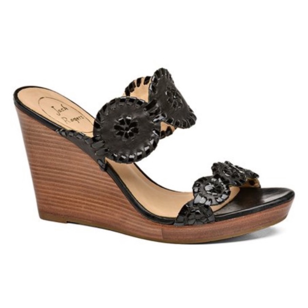 Jack Rogers | Luccia Wedge Sandal Black Leather (7)